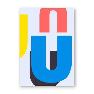 Letter U poster Stock Illustration