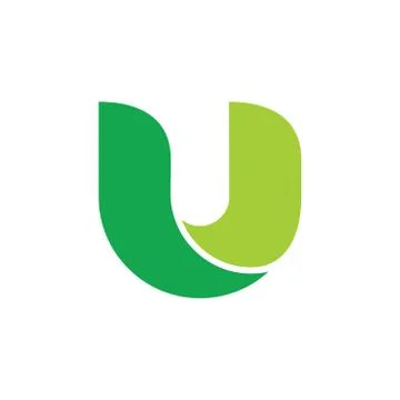 Letter u simple 3d curves logo vector Stock Illustration