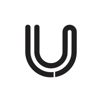 Letter u simple strip line logo Stock Illustration