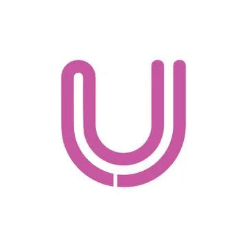 Letter u simple strip line logo Stock Illustration