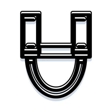 Letter u uppercase typography with bold outline Stock Illustration