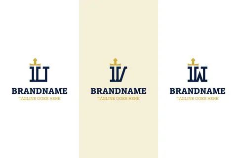 Letter U V W Sword Luxury Logo Set, symbolizing strength, prestige, and tim.. Stock-Illustration