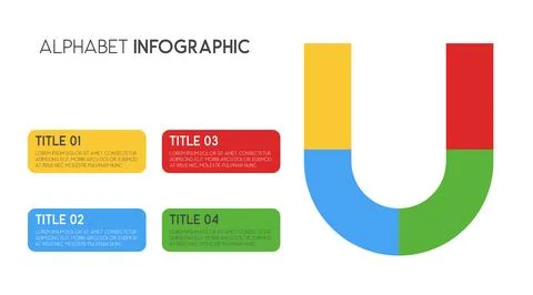 Letter U vector alphabet and other elements for infographics イラスト素材