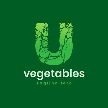 Letter U Vegetables Logo Vector Stock Illustration