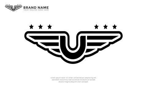 Letter U Wing Logo Stock-Illustration