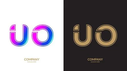 Letter UO logo design vector template. Stock Illustration