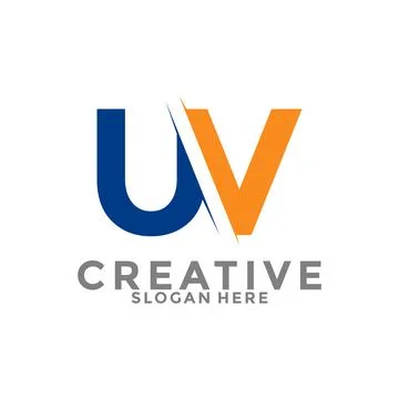 Letter UV initial Modern and strong abstract logo design, Initial Letter Lo.. Stock Illustration