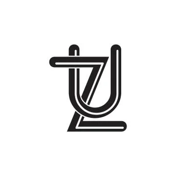 Letter uz linked simple logo vector Stock Illustration