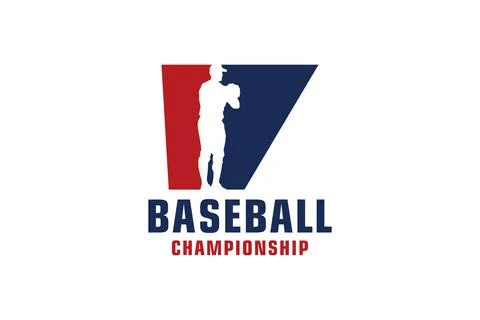 Letter V with Baseball Logo Design. Vector Design Template Elements for Spo.. イラスト素材