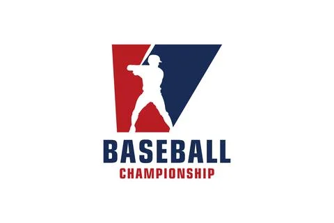 Letter V with Baseball Logo Design. Vector Design Template Elements for Spo.. 스톡 일러스트