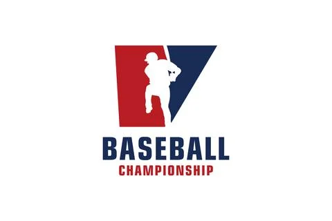 Letter V with Baseball Logo Design. Vector Design Template Elements for Spo.. Stock Illustration