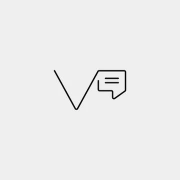 Letter V Chat Logo Design Template Vector Illustrazione stock