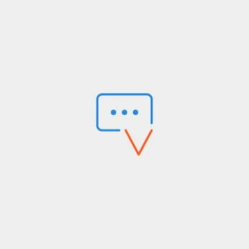 Letter V Chat Logo Design Template Vector Stock Illustration