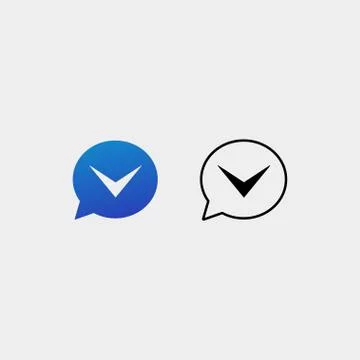 Letter V Chat Logo Design Template Vector Stock Illustration
