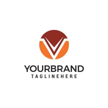 Letter V circle logo design template elements Stock Illustration