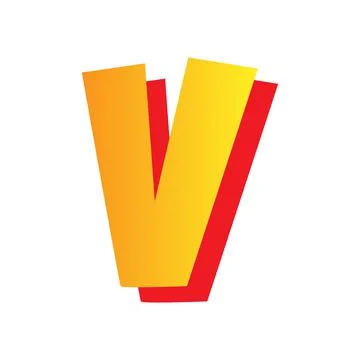 Letter v, comic style typeface with transparent background Stock Illustration