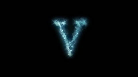 The letter V composed of abstract energy. Stock Footage 148488685