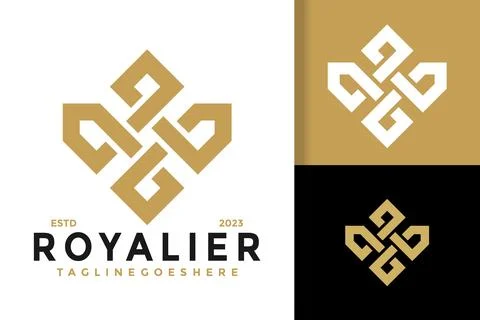 Letter V Crown Logo vector icon illustration Stock Illustration