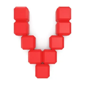 Letter v cubic red Illustrazione stock