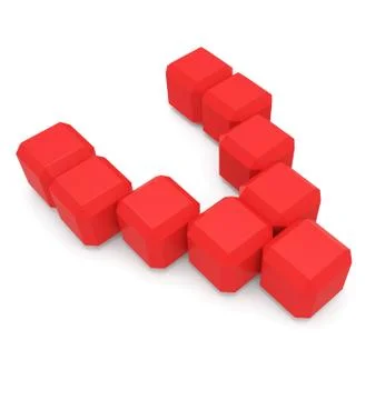 Letter v cubic red Stock Illustration