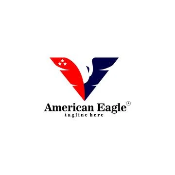 Letter V Eagle Logo design vector Stock Illustration