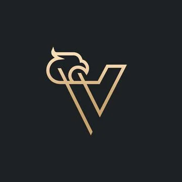 Letter V Eagle Logo , Initial Premium Design Stock Illustration