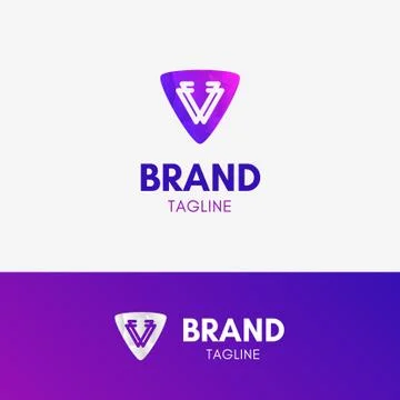 Letter V Geometric Logo Stock Illustration