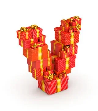 Letter V from gifts Illustrazione stock