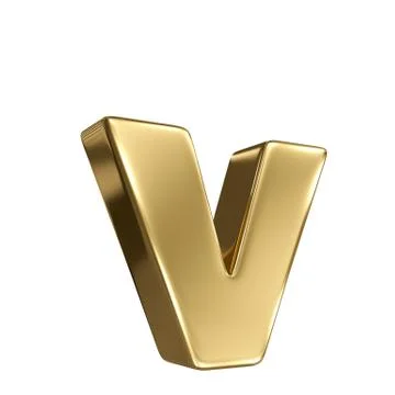 Letter v from gold solid alphabet イラスト素材