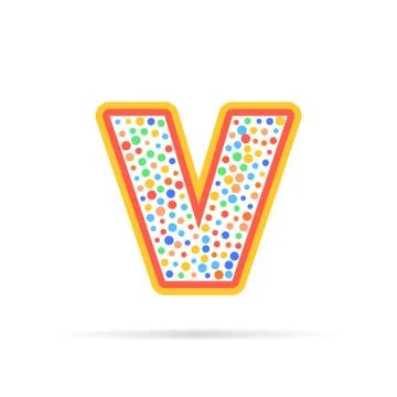 Letter v with group of dots vector icon. Sign design template. Logo design Stock Illustration