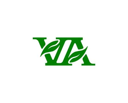 Letter V A initials leaves logo design. Vector illustration Stock Illustration
