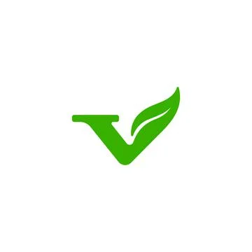 Letter V leaf logo. Nature logo. Letters initial logo Stock Illustration