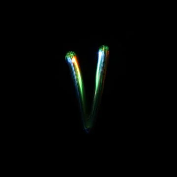 Letter V: Light Painted Font Letter Logo V Stock Illustration