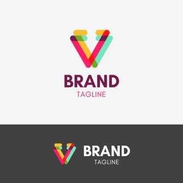 Letter V Line Logo Stock Illustration