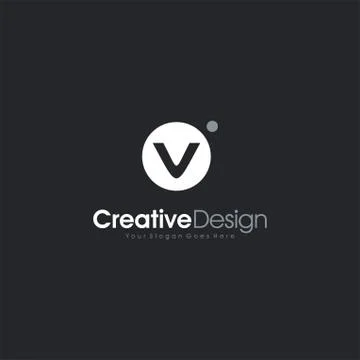 Letter V logo Dot Icon Initial V logo Design 스톡 일러스트
