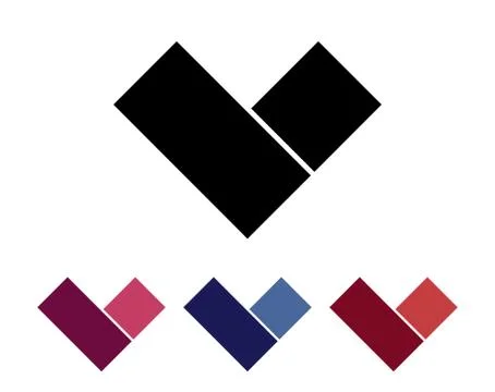 Letter V logo set. Design element. Isolated on white Stock Illustration