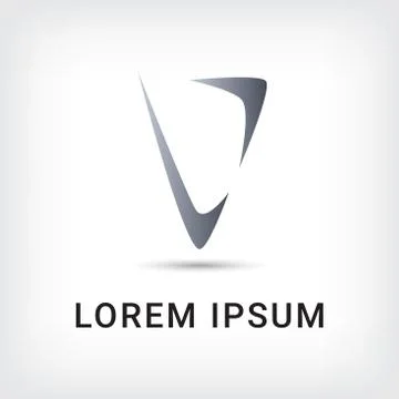 Letter "v" logo triangle style design template Illustrazione stock