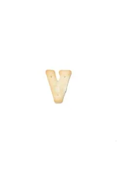 Letter V made of cracker cookie Stock Photos