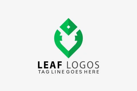 Letter V Nature Leaf Creative Logo Design Vector Illustration Template Stock Illustration