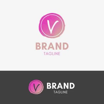 Letter V Shape Polygon Logo Stock Illustration