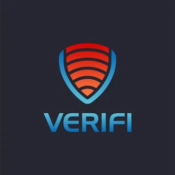 Letter V shield logo icon vector on dark background Stock Illustration