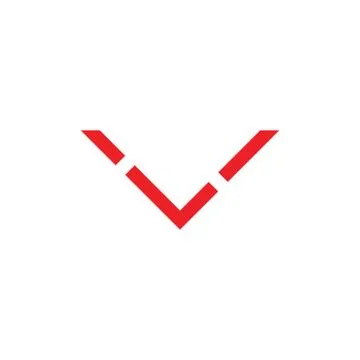 Letter v simple geometric line logo vector Stock Illustration
