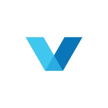 Letter v simple geometric logo vector Stock Illustration