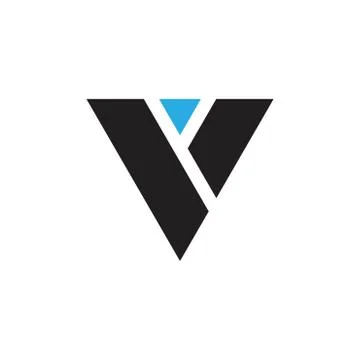 Letter v simple geometric triangle logo vector Stock Illustration