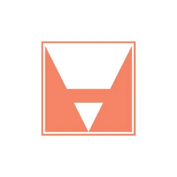 Letter v simple pencil negative space logo vector Stock Illustration