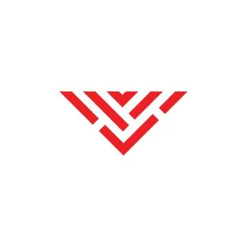 Letter v simple stripes triangle line geometric logo Stock Illustration