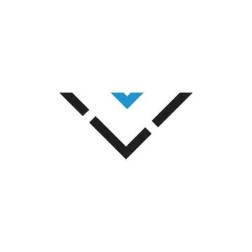 Letter v simple stripes triangle line geometric logo Stock Illustration
