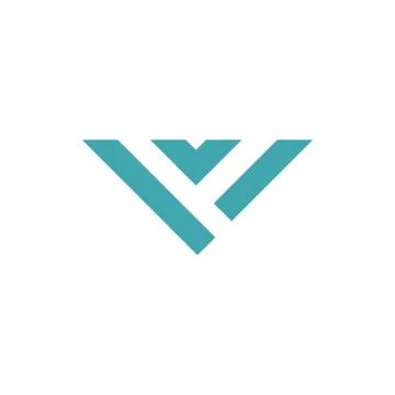Letter v simple stripes triangle line geometric logo Stock Illustration