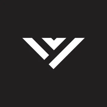 Letter v simple stripes triangle line geometric logo Stock Illustration