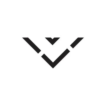 Letter v simple stripes triangle line geometric logo Stock Illustration